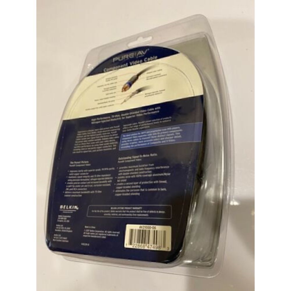 NEW BELKIN PURE AV AV21000-06 Component Video Cable 6ft 1.8m NWB NOS Audio Video - Picture 2 of 2